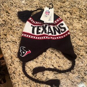 NFL Texans Black and White Knit Beanie